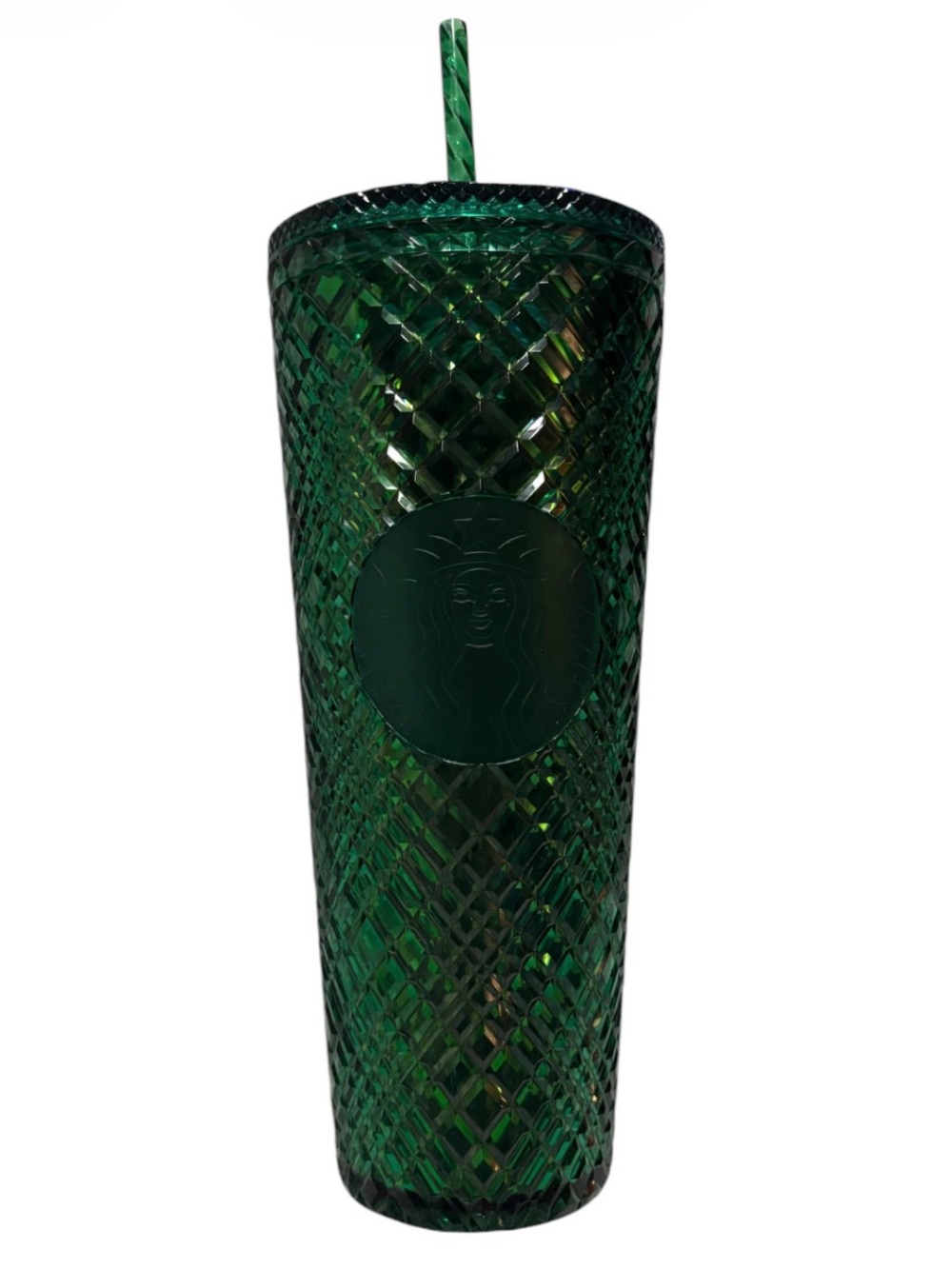 Starbucks Green Diamond Tumbler with straw